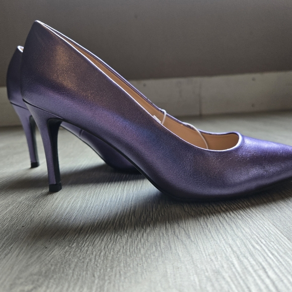 New Metalic Purple Heels size 8.5 A New Day Faux Leather - Picture 5 of 10